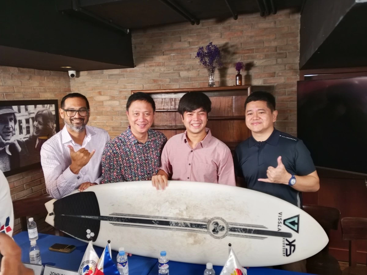 From left, Congressman Mike Dy III (Isabela, 5th District), PSC chairman Patrick “Pato” Gregorio, sports ambassador Vincent Marcos,  and Congressman Rommel T. Angara (Aurora, Lone District)