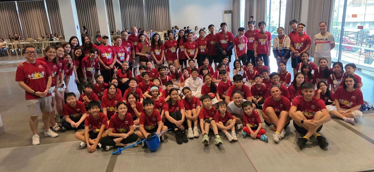 Filipino-Ivorian Olympian Maxine Esteban, Rebisco Extreme officials, led by Kenneth Yu, Italian national team member Carlotta Ferrari and Isaia Napolitano are shown with more than 50 participants who took part in the two-day fencing camp.