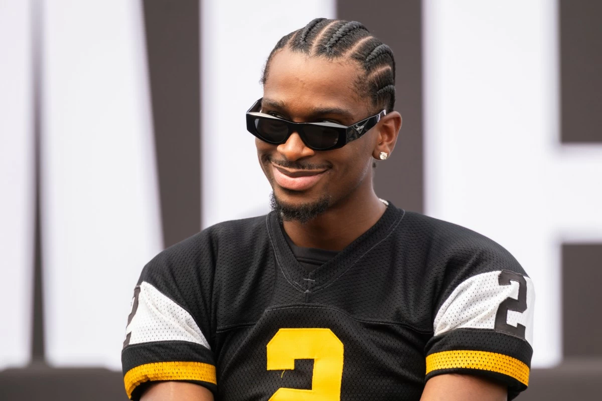 Oklahoma City Thunder's Shai Gilgeous-Alexander  listens to remarks during a ceremony honoring the NBA basketball champion, Thursday, Aug. 7, 2025, in Hamilton, Ontario. (Nick Iwanyshyn/The Canadian Press via AP)