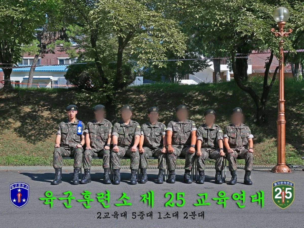 K-pop idol and actor Cha Eun-woo (extreme left) in the military (Photo from KATC)