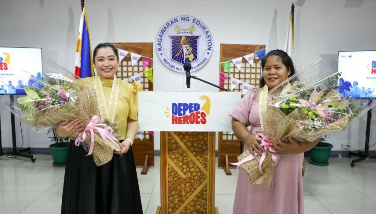 Meet the first DepEd Heroes: Ma. Lourdes D. Rola, Master Teacher II at Caloocan High School (left), and Dea Gavas Solayao, a parent-volunteer from Maybancal Elementary School in Morong, Rizal (right) — ordinary individuals making extraordinary impacts in education and beyond.(DepEd photo)