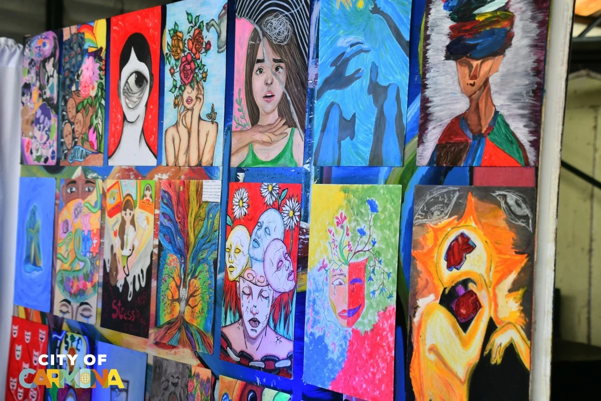 Artworks showcased during the launch of the Carmona Mental Health Program (Photo from the City Government of Carmona/MANILA BULLETIN)
