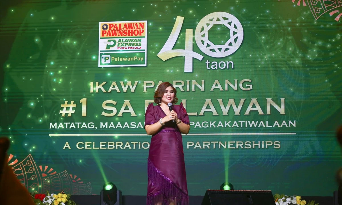 Chief business development officer Lisa Castro-Sabado delivers an inspiring message on the transformative journey of Palawan for Business.