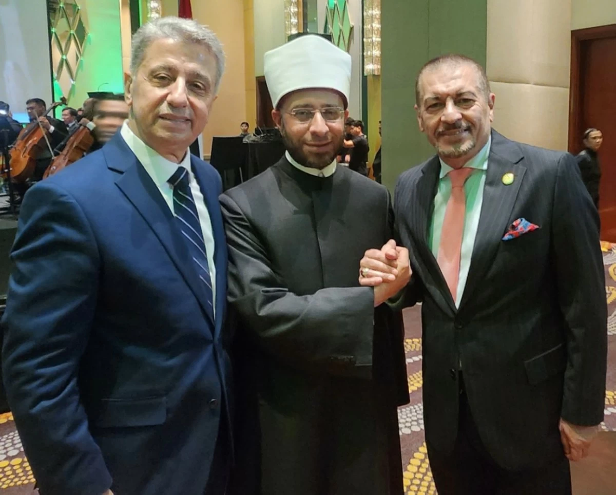 Consul General of the Syrian Arab Republic in Manila Issam Eldebs, H.E.  Professor Dr. Osama Al-Azhari and Charge d; Affaires of the Embassy of Republic of Iraq Dr. Khalid Ibrahim Mohammed 