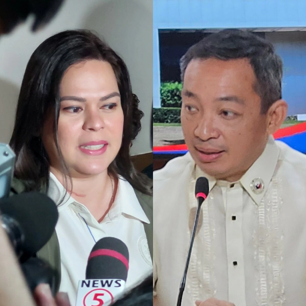 Vice President Sara Duterte (leftl), ACT Teachers Party-list Rep. Antonio Tinio (Ellson Quismorio/ MANILA BULLETIN)
