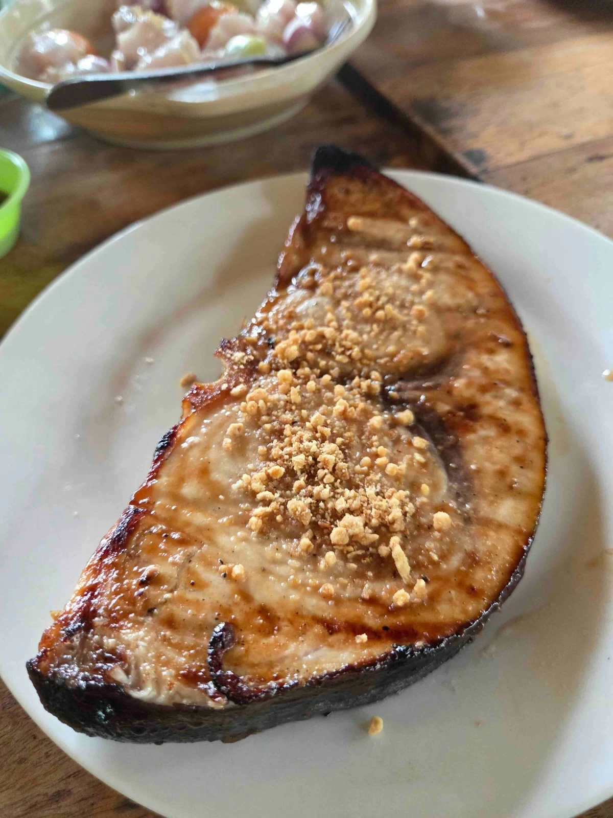 FRESH CATCH Grilled blue marlin at Enting’s in Sagay, served alongside kinilaw and seafood straight from the waters of Negros.