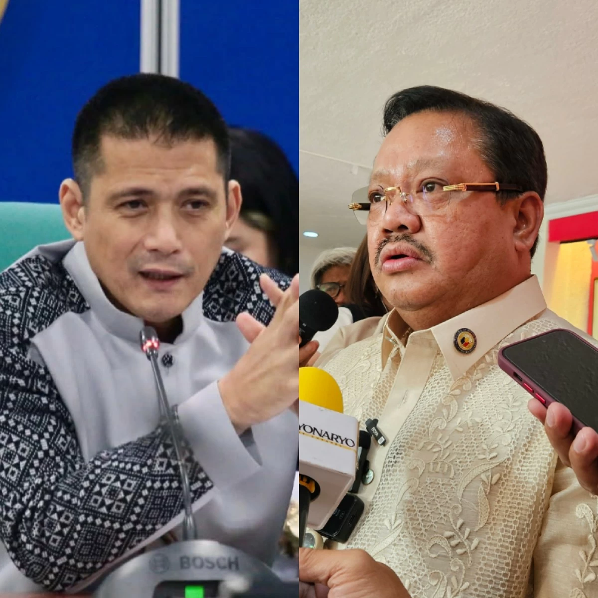 Senator Robinhood "Robin" Padilla (left), Manila 2nd district Rep. Rolando Valeriano (Facebook, MANILA BULLETIN)