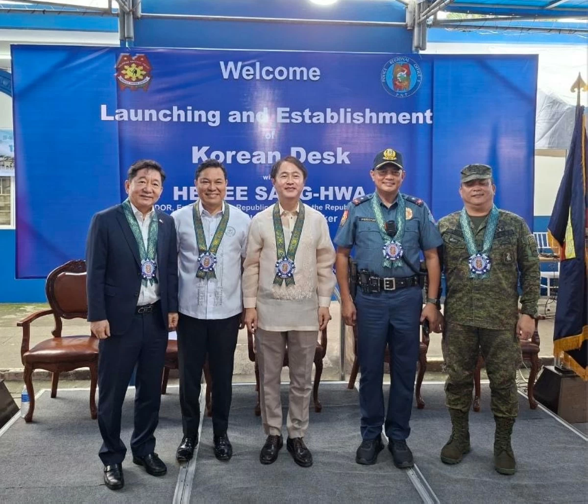 At the launching and establishment of Korean Help Desks in Angeles City, Pampanga, on August 21, 2025. (Photo courtesy of the Korean Embassy)