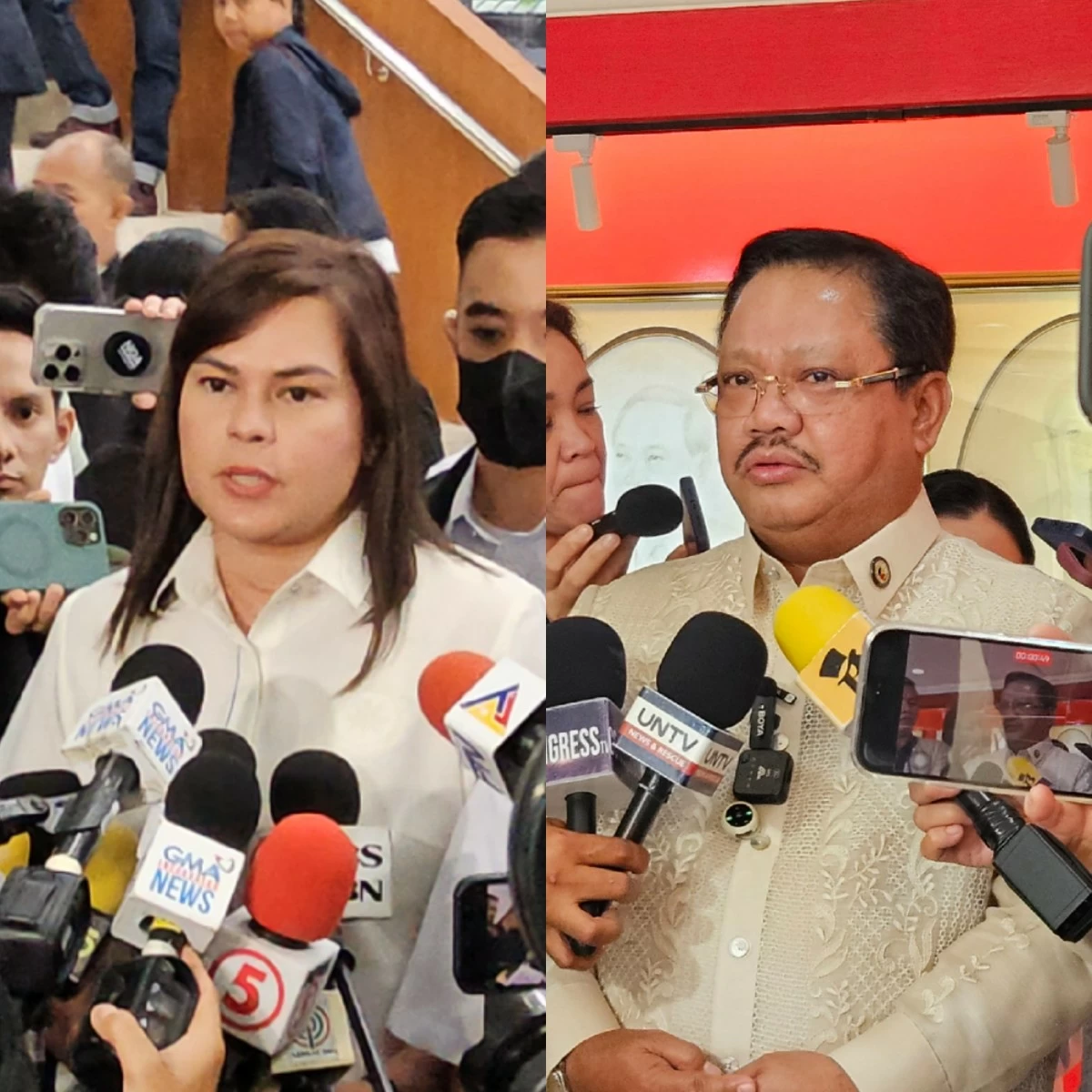 Vice President Sara Duterte (left), Manila 2nd district Rep. Rolando Valeriano (Ellson Quismorio/ MANILA BULLETIN)
