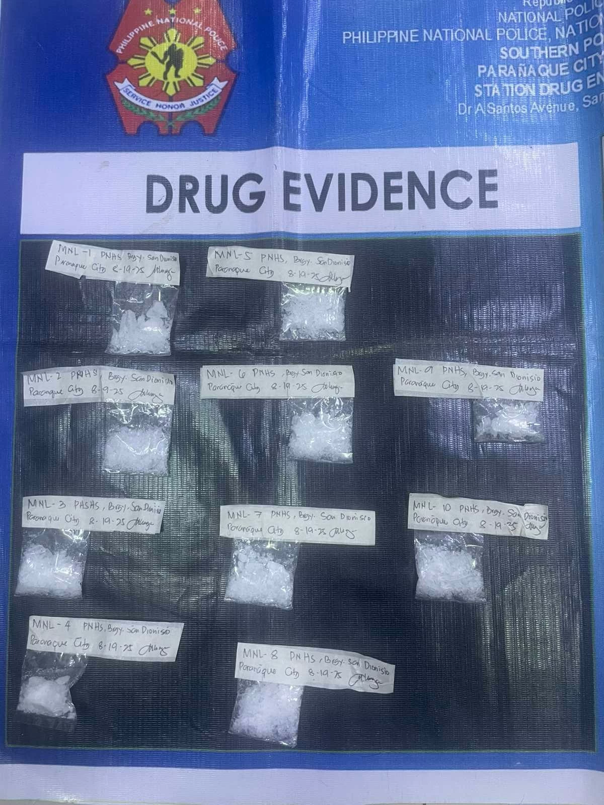The confiscated drugs from student (Photo from Paranaque Police)