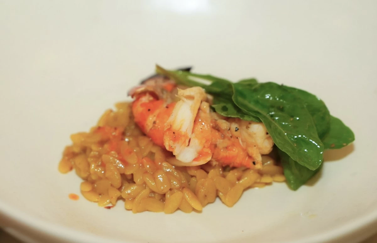 River Prawn Khitarotto on Orzo Risotto