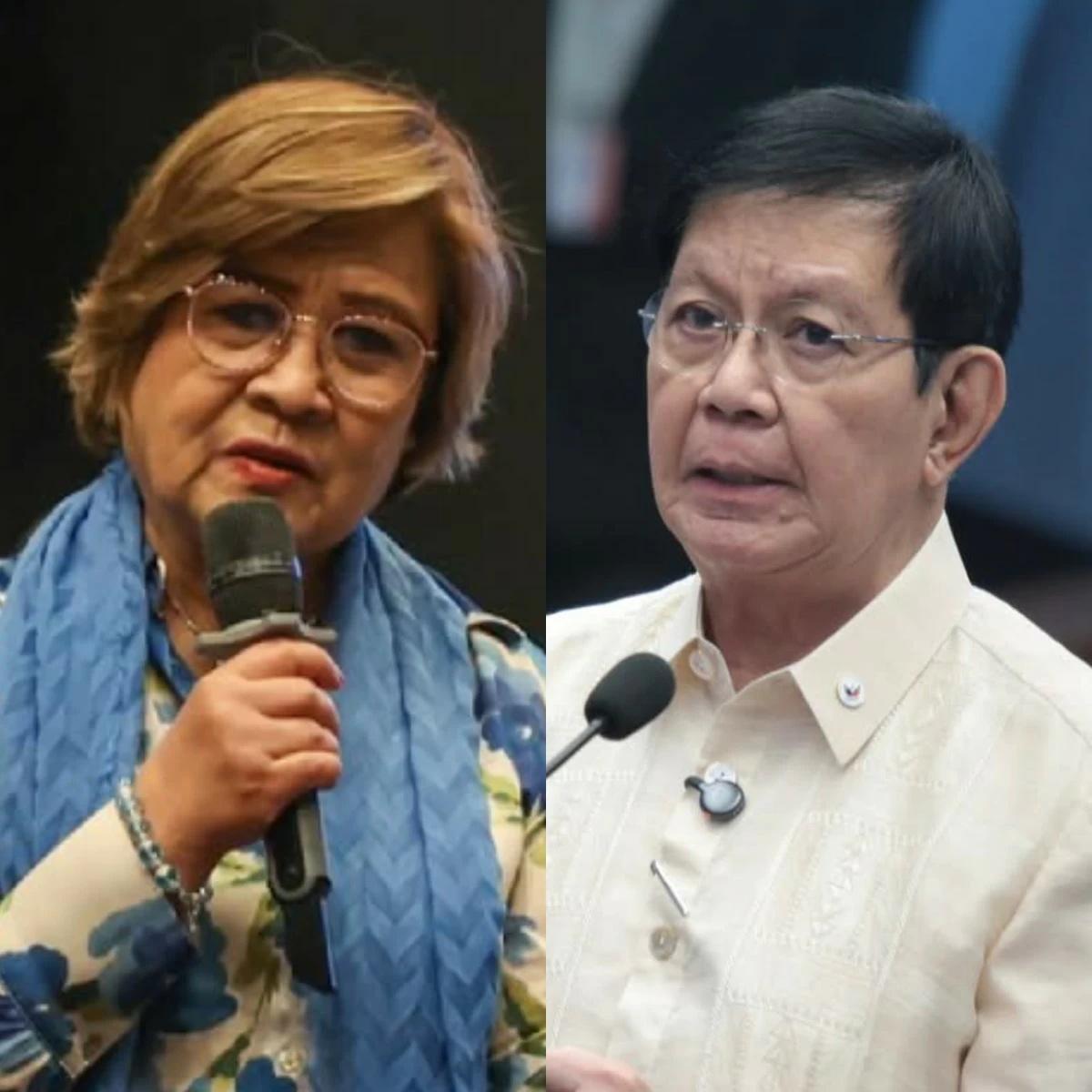 Mamamayang Liberal (ML) Party-list Rep. Leila de Lima (left), Senator Panfilo "Ping" Lacson (Facebook)