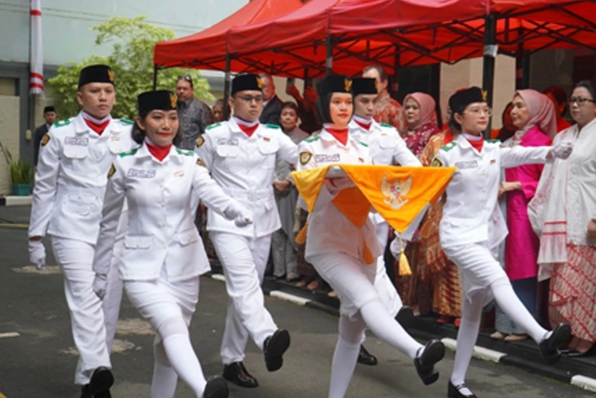 Paskibra (Pasukan Pengibar Bendera) — Indonesia’s flag-raising squad marches during the Independence Day celebration.