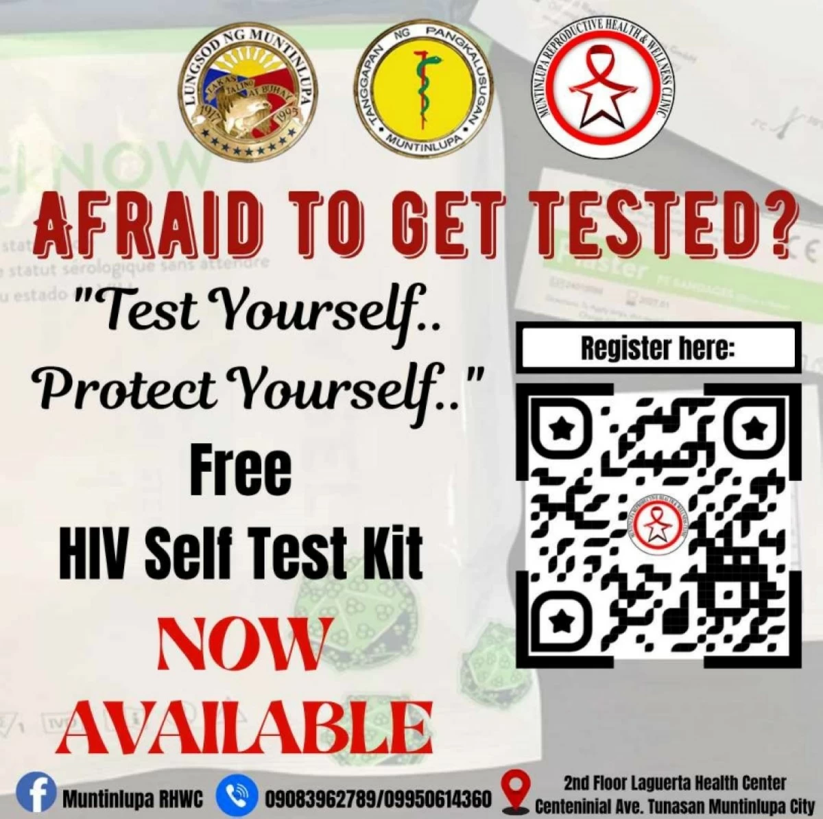 The announcement on the free HIV self-test kit (Photo from Muntinlupa Reproductive Health and Wellness Clinic Facebook page) 