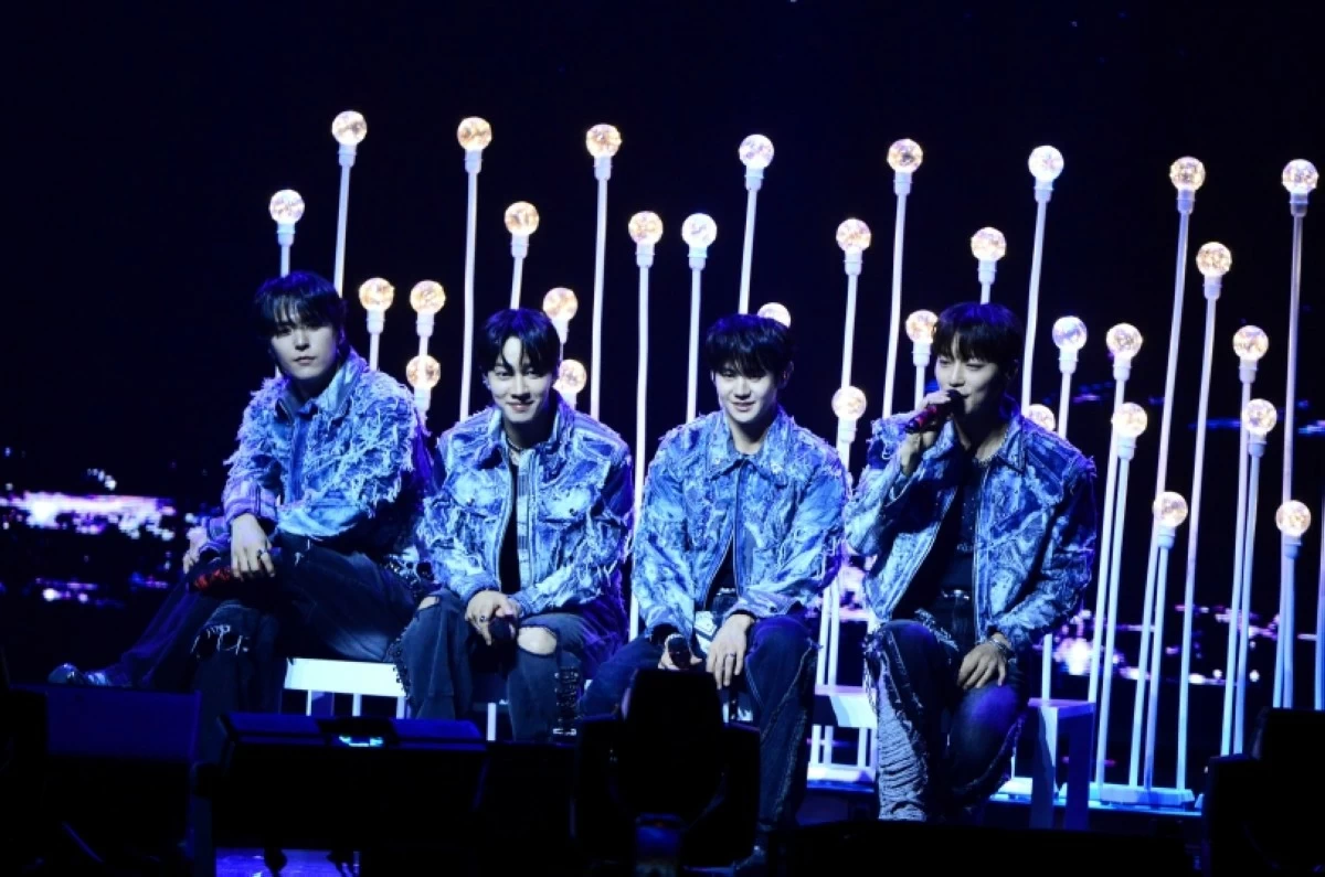 K-pop boy band Highlight performing at their 