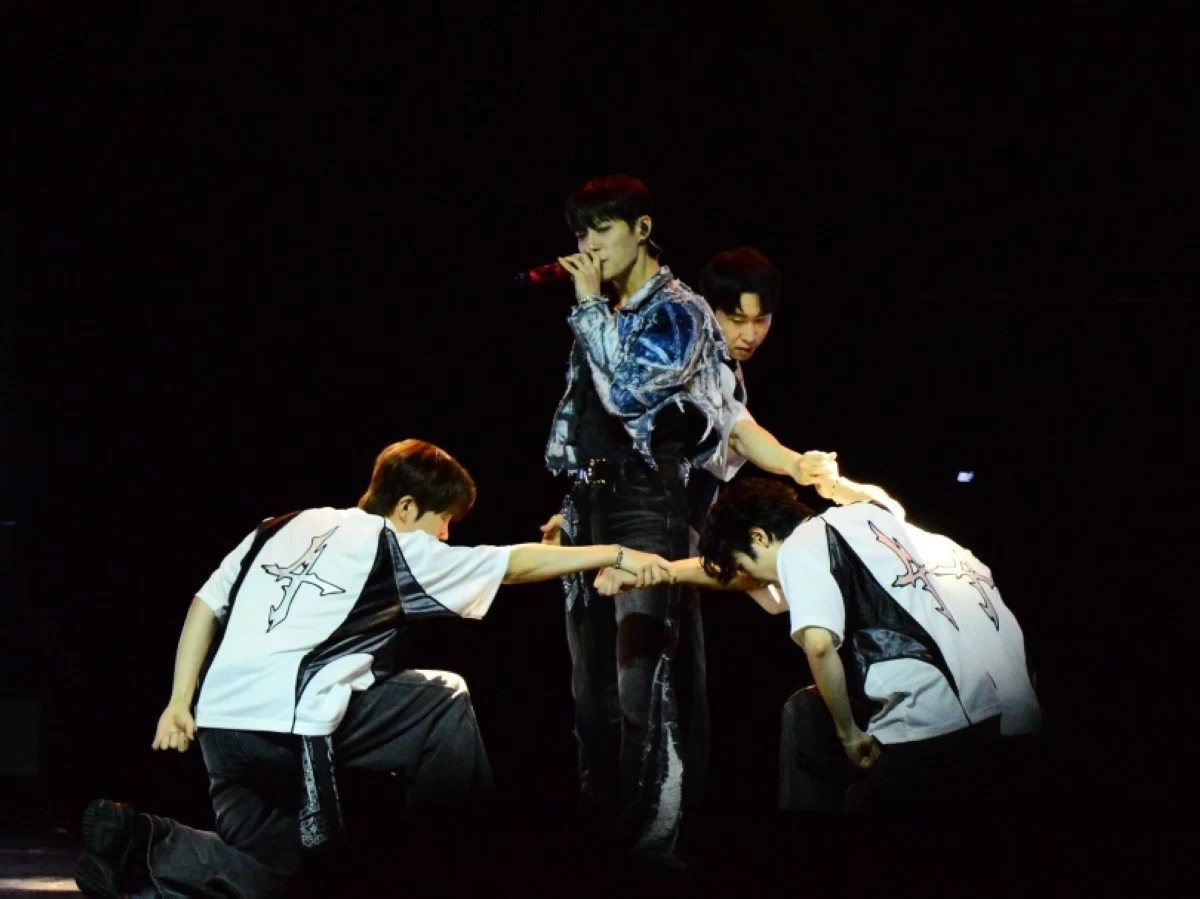 K-pop boy band Highlight performing at their 