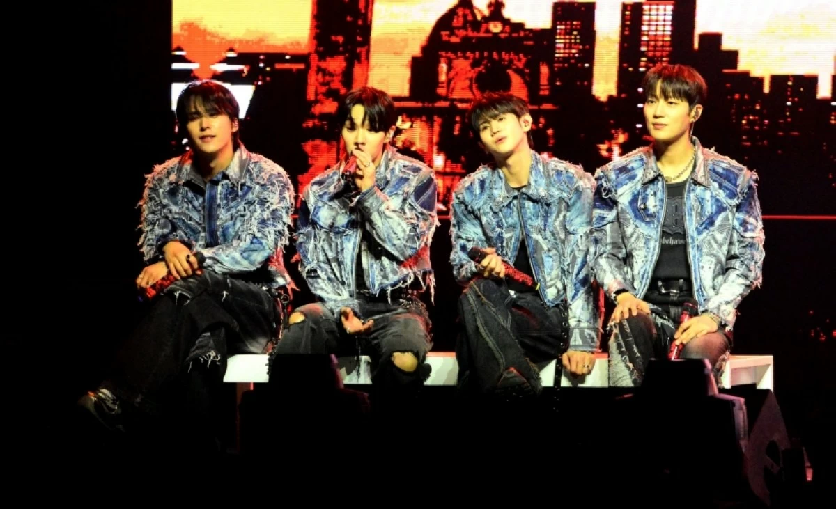 K-pop boy band Highlight performing at their 