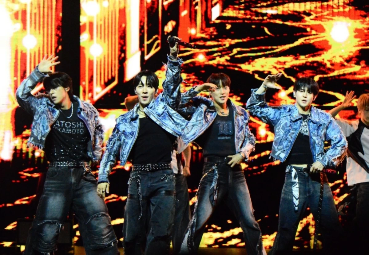 K-pop boy band Highlight performing at their 