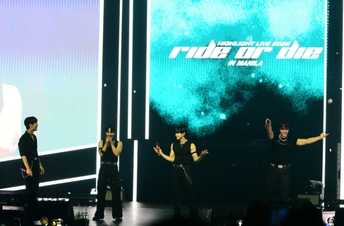 K-pop boy band Highlight performing at their 