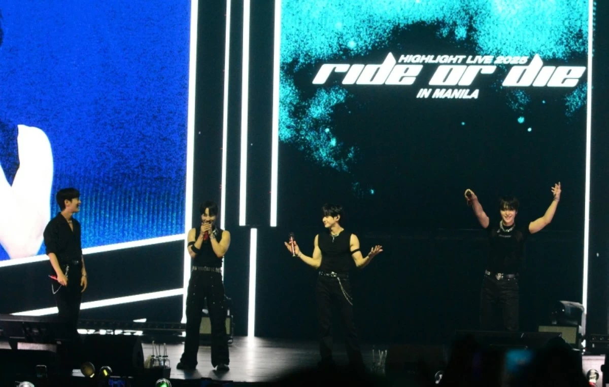 K-pop boy band Highlight performing at their 