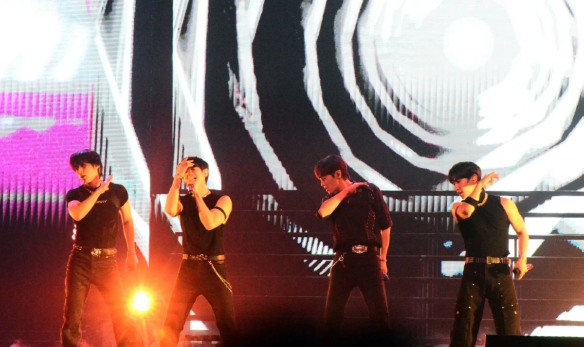 K-pop boy band Highlight performing at their 