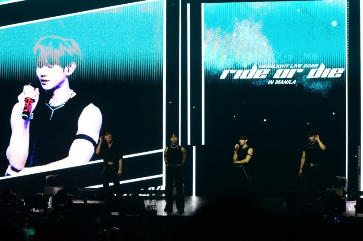 K-pop boy band Highlight performing at their 