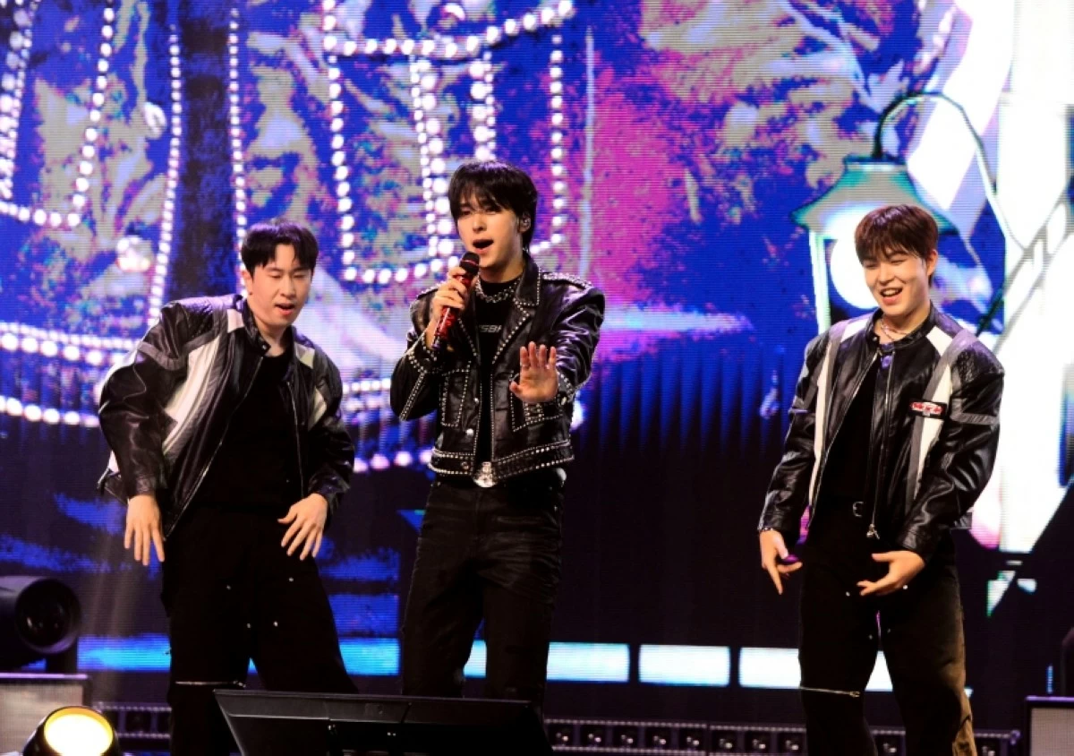 K-pop boy band Highlight performing at their 