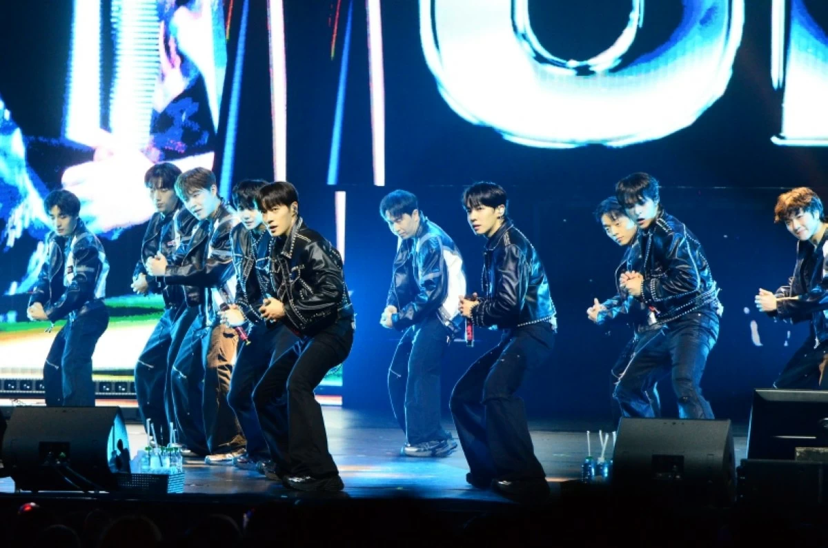 K-pop boy band Highlight performing at their 