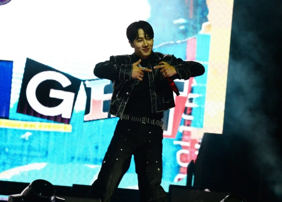 K-pop boy band Highlight performing at their 