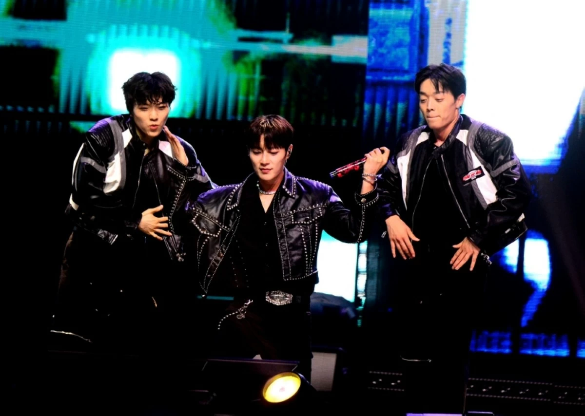 K-pop boy band Highlight performing at their 