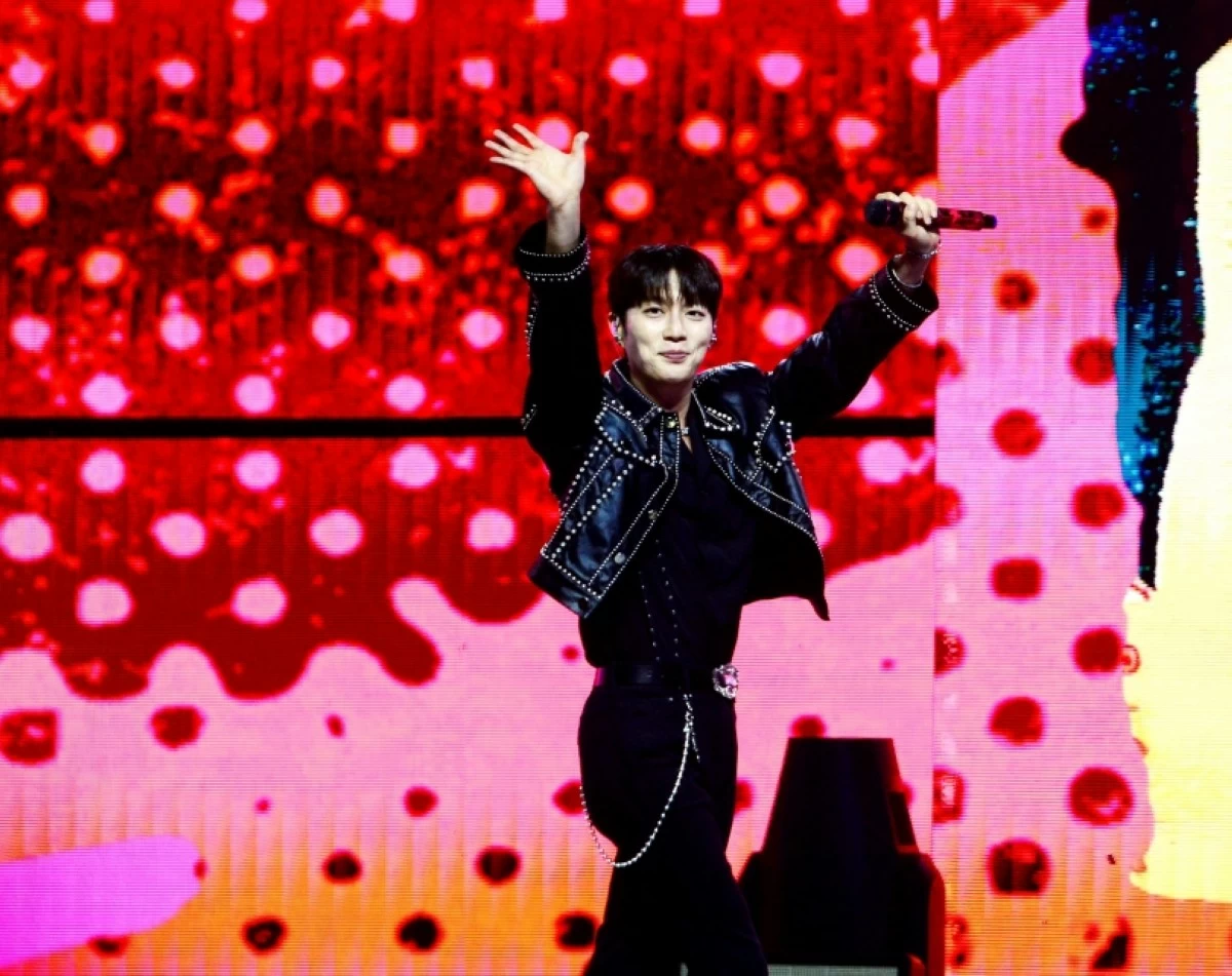 K-pop boy band Highlight performing at their 