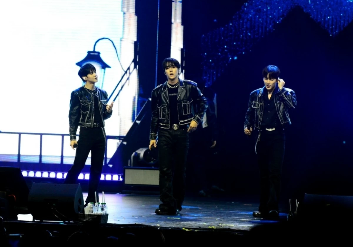 K-pop boy band Highlight performing at their 