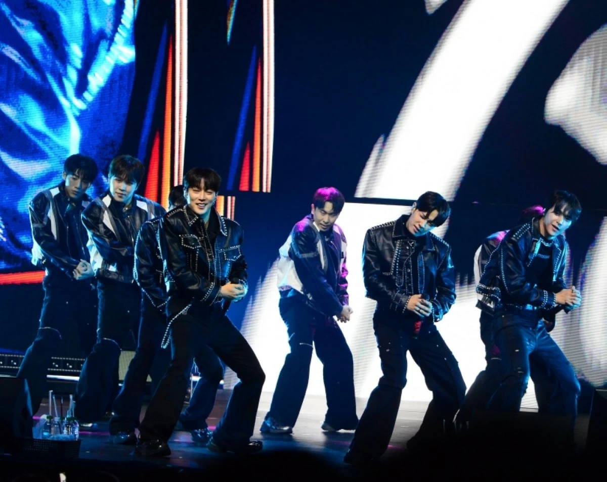 K-pop boy band Highlight performing at their 
