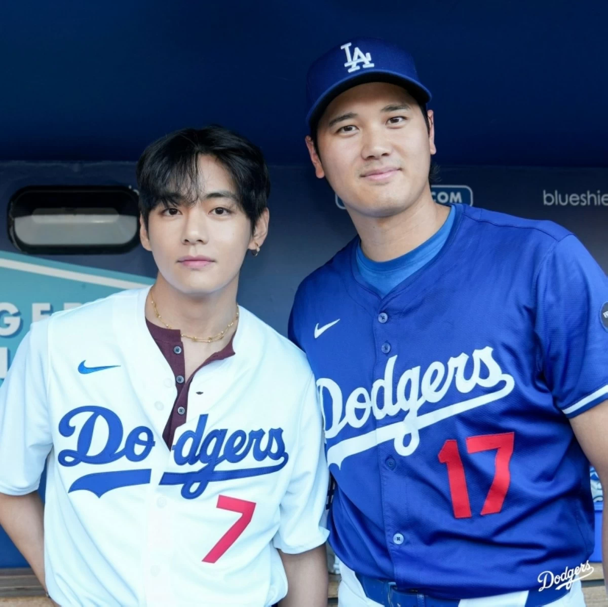 BTS' V and LA Dodgers’ Shohei Ohtani (Photo: LA Dodgers on X) 