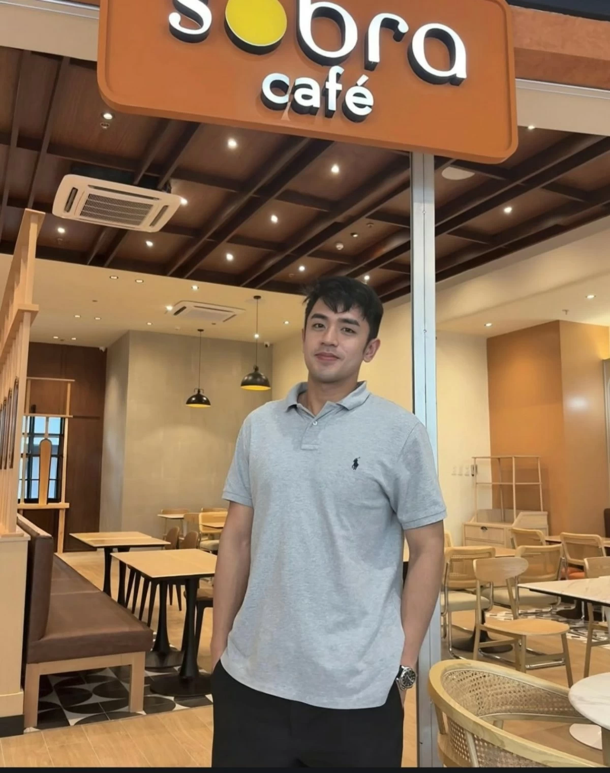 David Licauco outside his cafe.