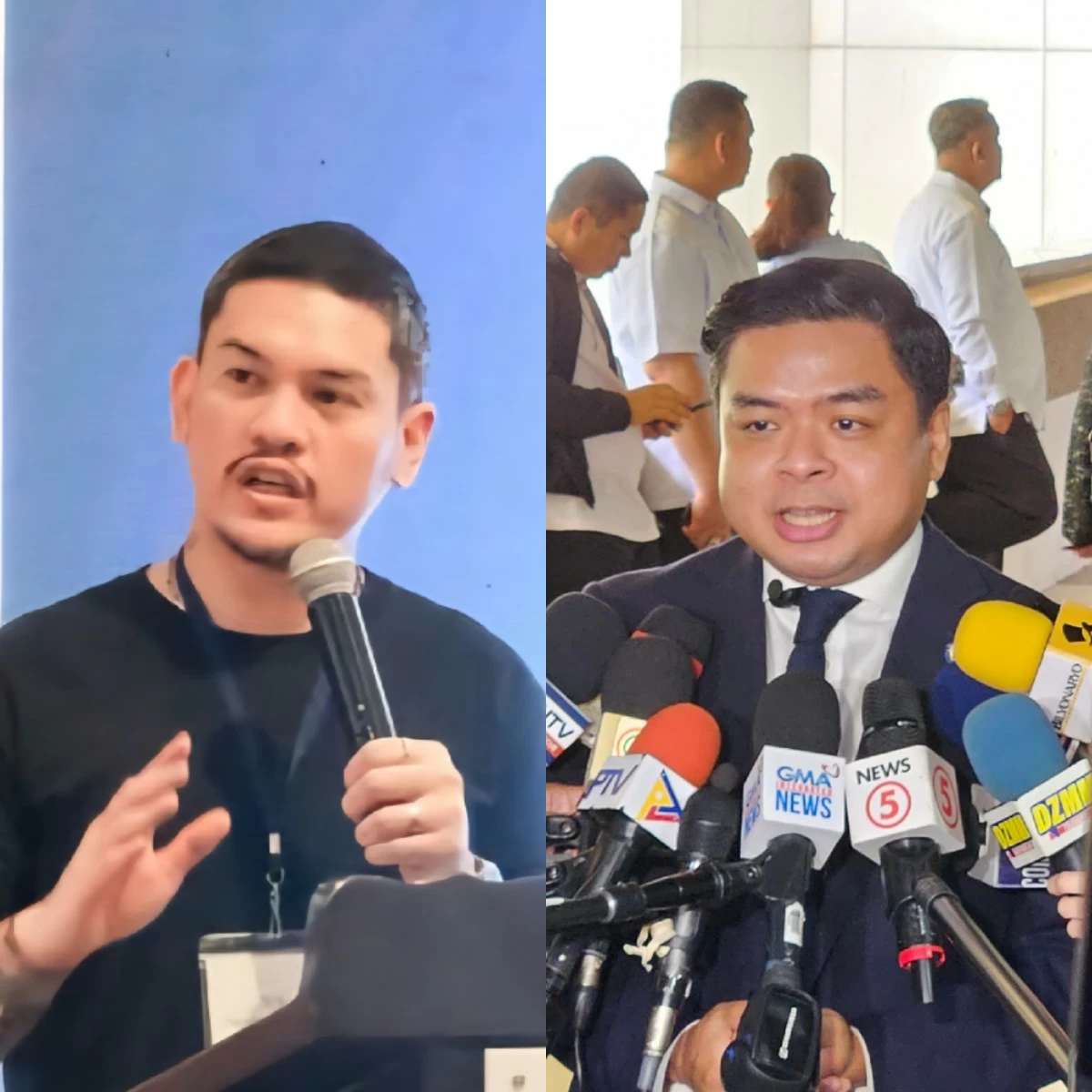 Acting Davao City Mayor Sebastian "Baste" Duterte (left), Bicol Saro Party-list Rep. Terry Ridon (Facebook, MANILA BULLETIN)