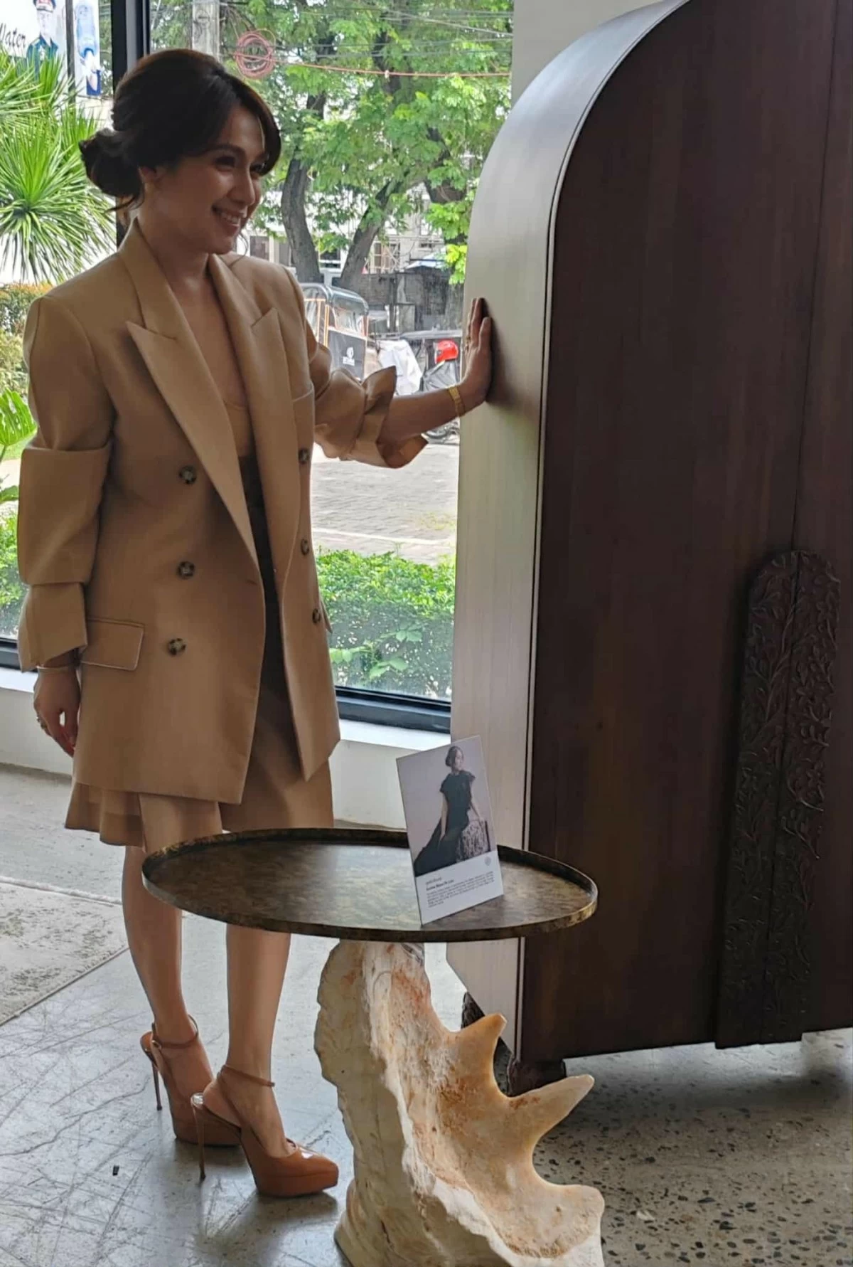 Katrina Blanca de Leon and the cabinet from the Genteel Home collection