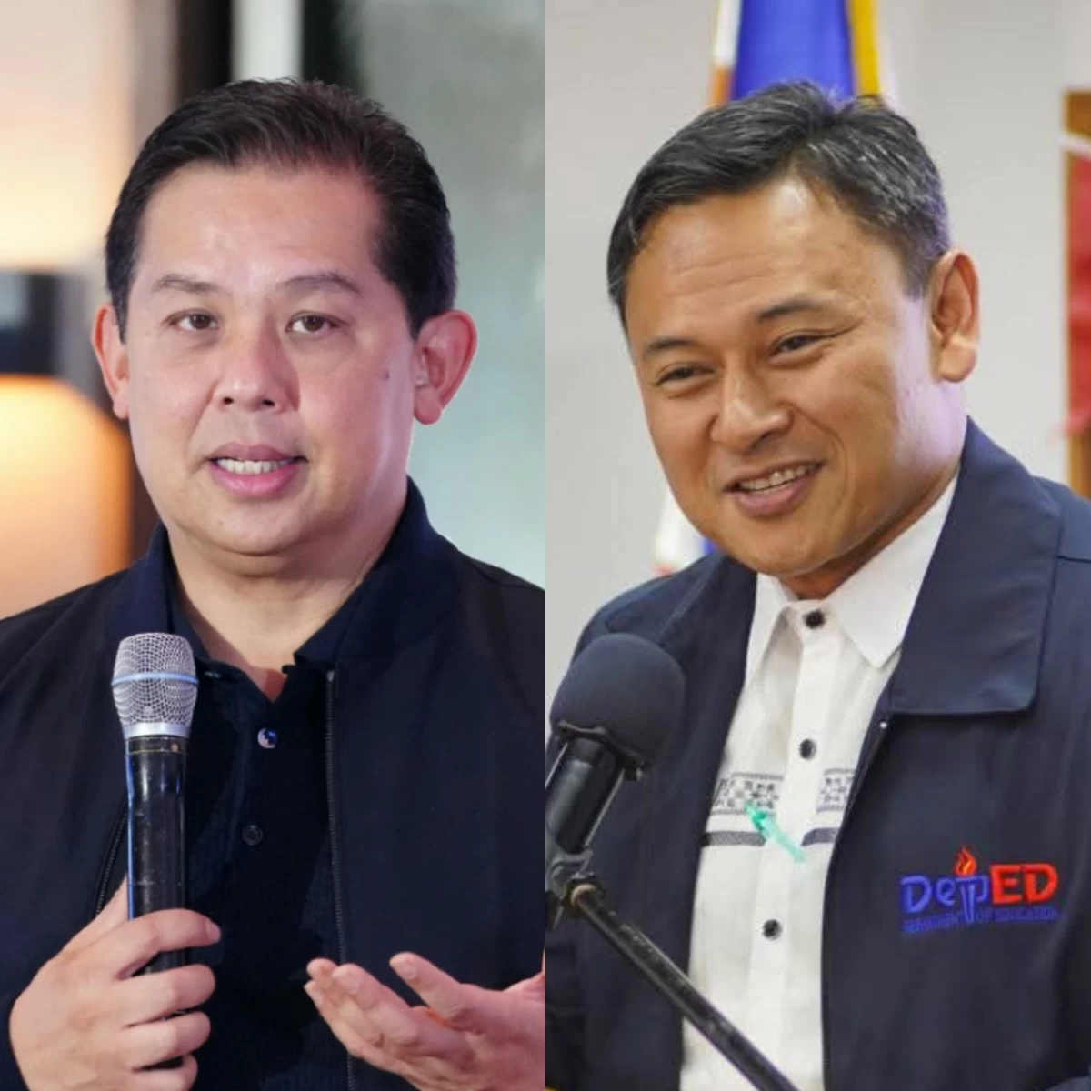 House Speaker Martin Romualdez (left), Department of Education (DepEd) Secretary Sonny Angara (PPAB, Facebook)