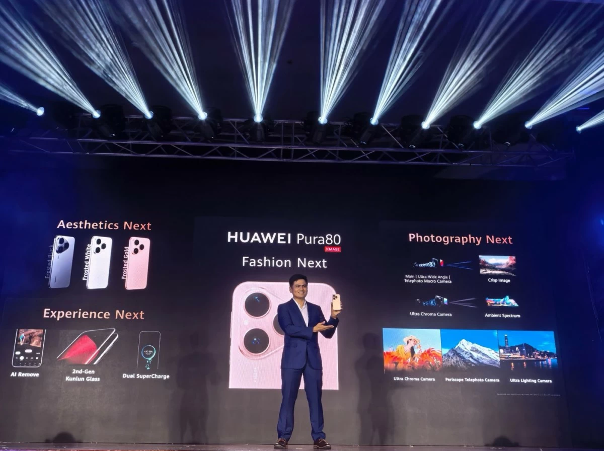 Ernest Ortega, product expert of HUAWEI Philippines, shares details of the all new HUAWEI Pura80, marking its official product launch in the country
