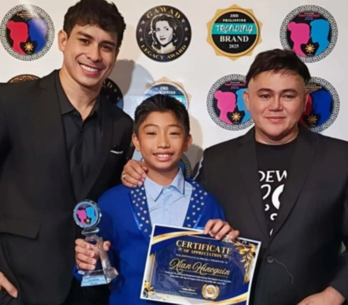 Actor Paolo Gumabao, Xian Hiniguin, and Richard Hinola