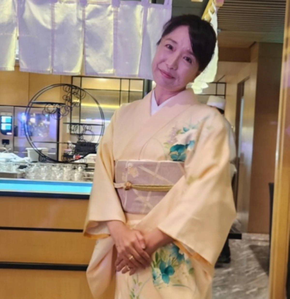 Japan Embassy’s Mme. Akiko Endo in her exquisite kimono