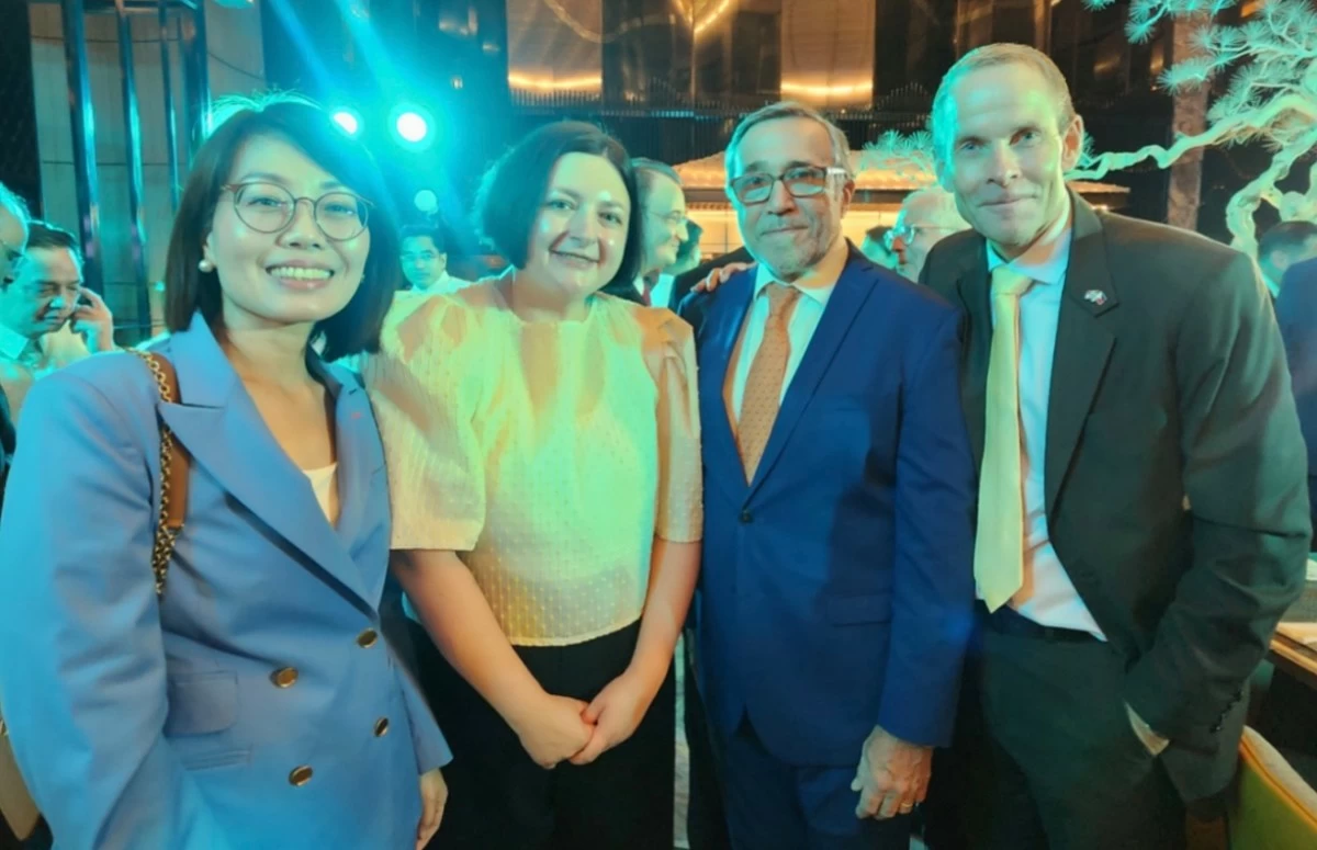 Ambassador See Sin Yuan Angelita Constance of the Embassy of Singapore with Ambassador Yuliia Fediv, Ambassador Ricardo Luis Bocalandroof of the Embassy of Argentina, and Ambassador Christian Halaas Lyster of the Embassy of Norway