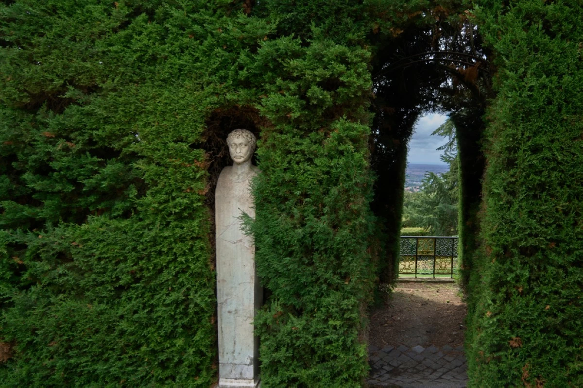 A view of the gardens inside the Vatican estate in Castel Gandolfo, near Rome, Tuesday, Sept. 2, 2025. (AP Photo/Domenico Stinellis)