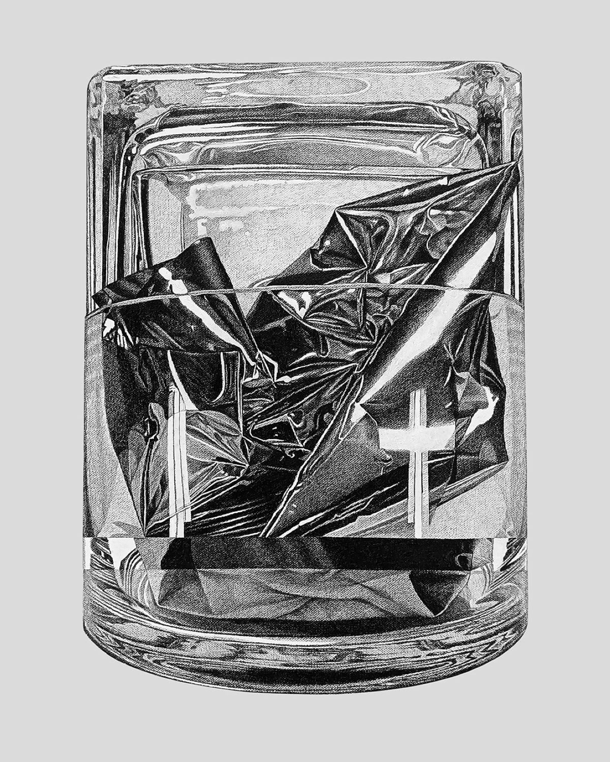 'FAITH IN FATE,' graphite and acrylic on canvas, 24x18 inches, 2025