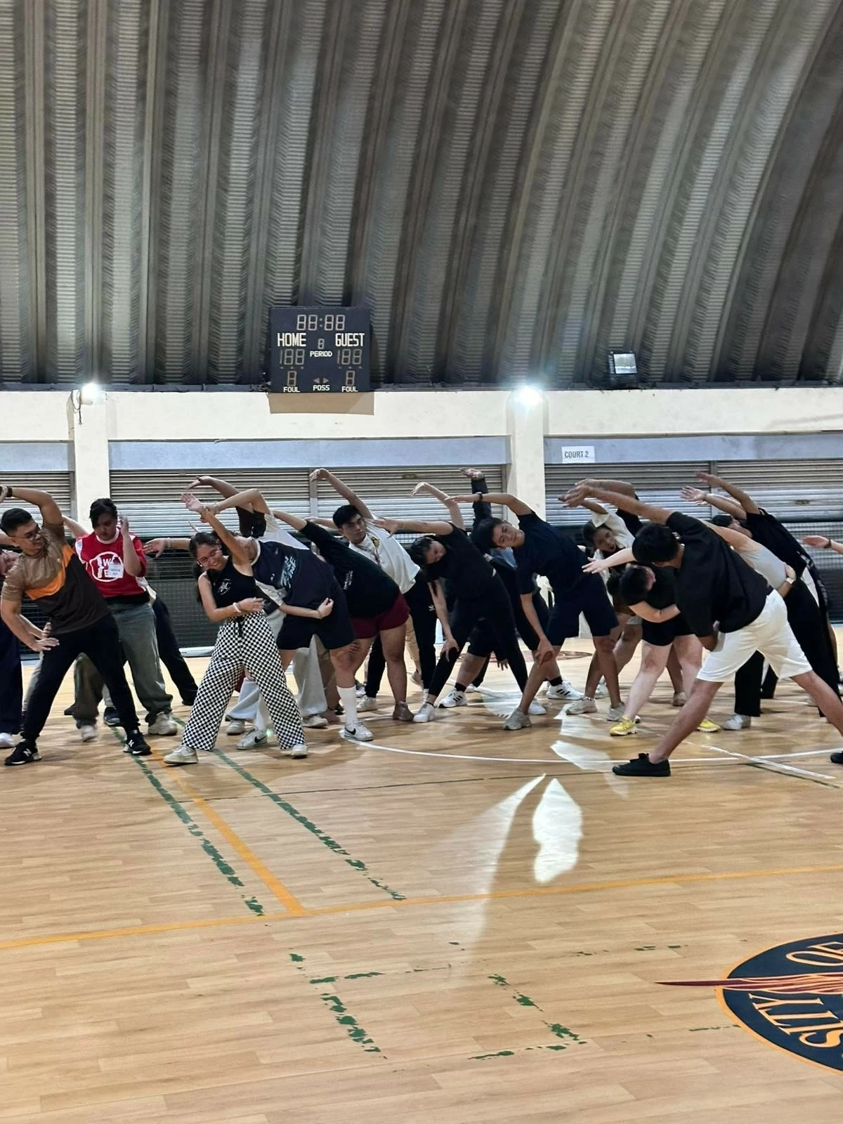 Adelfe Enu Crea and Pan Xenia Dancers team up with the UP Filipiniana Dance Group to practice their performance.