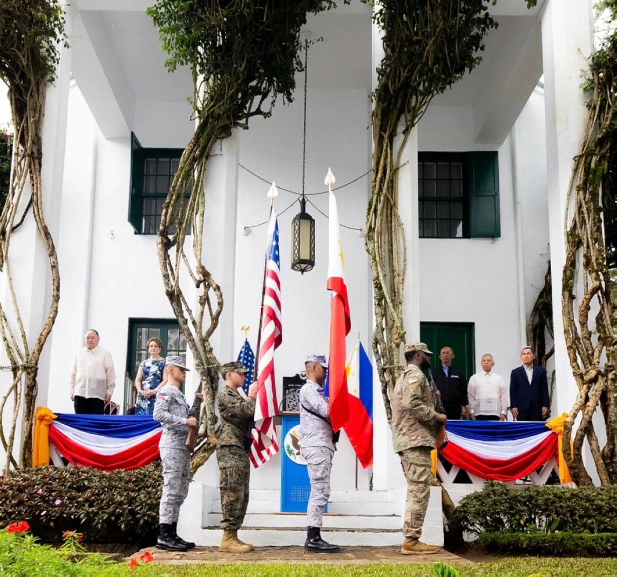 Presentation of colors by th Philippine Military Academy and United States service members.