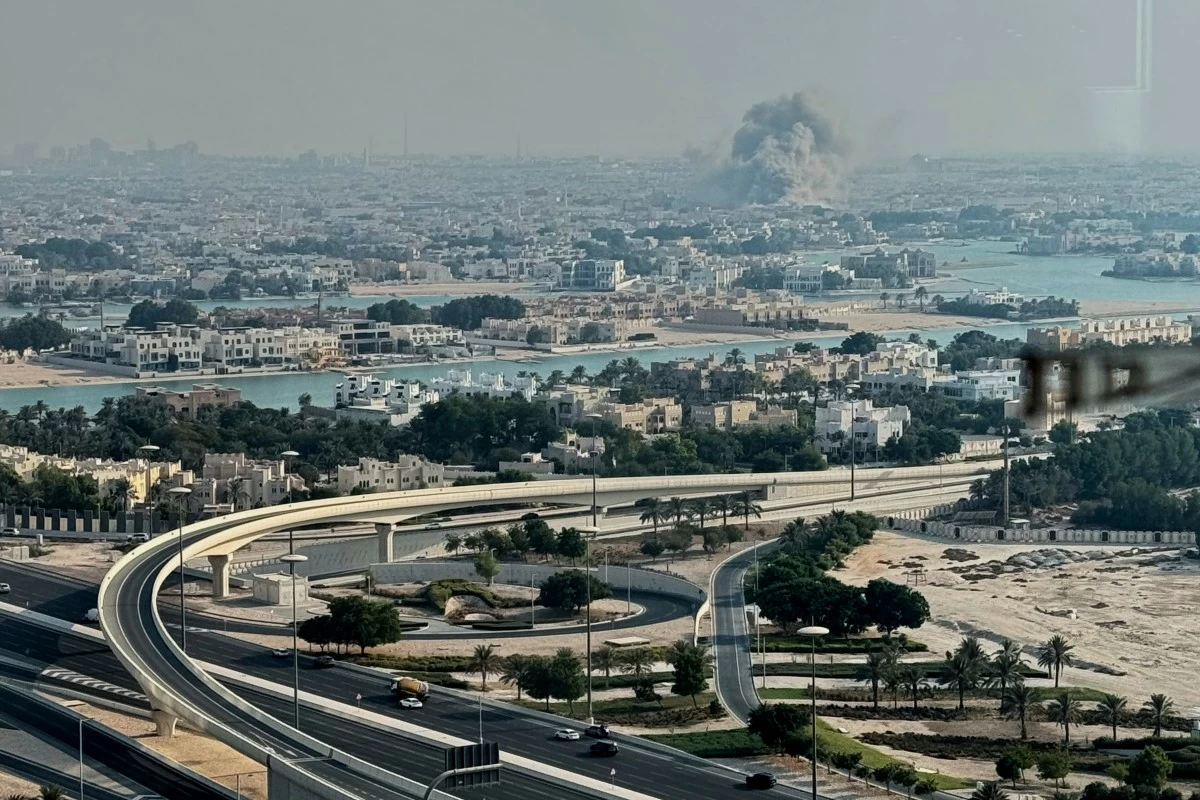 Smoke rises from an explosion, allegedly caused by an Israeli strike, in Doha, Qatar, on Tuesday, Sept. 9, 2025. (UGC via AP)