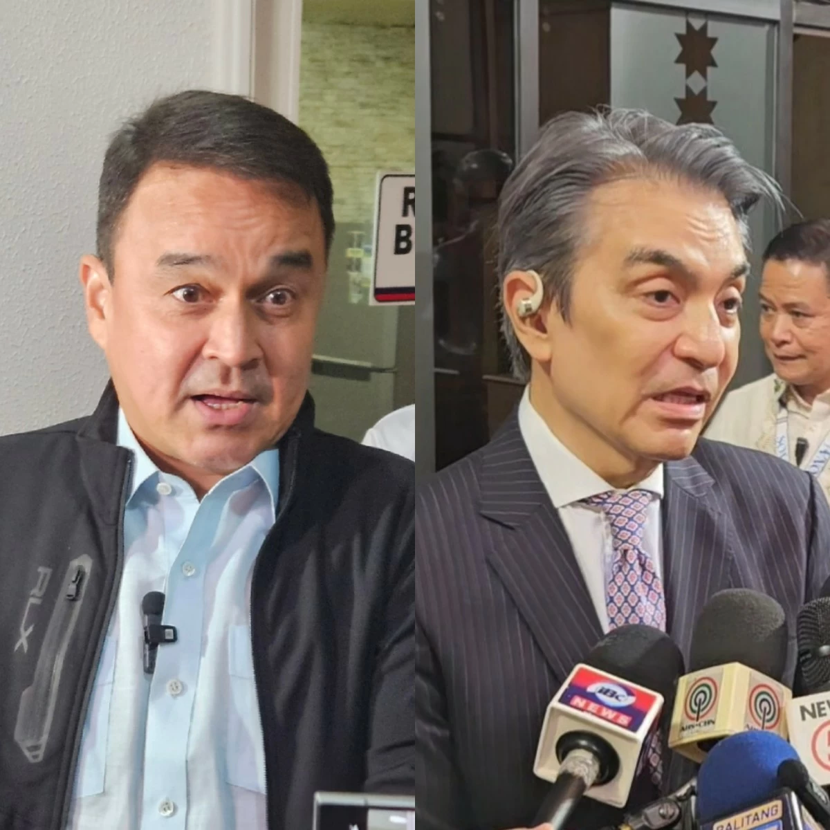 Chief communications officer Robert Ace Barbers (left), Navotas City lone district Rep. Toby Tiangco (Ellson Quismorio/ MANILA BULLETIN)