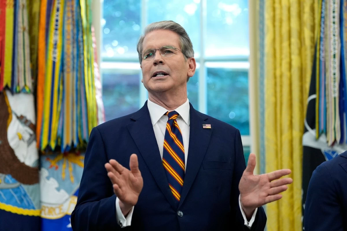Treasury Secretary Scott Bessent speaks in the Oval Office of the White House, Friday, Sept. 5, 2025, in Washington, during an event with President Donald Trump. (AP Photo/Alex Brandon)