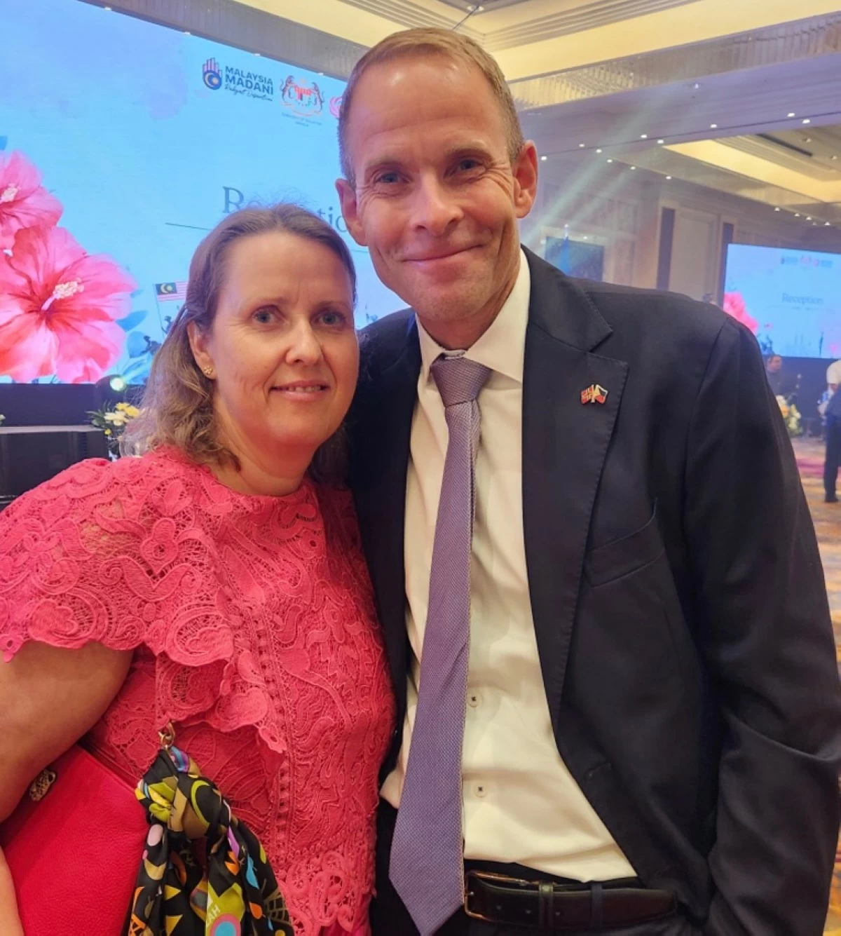 Ambassador Christian Halaas Lyster of Norway Embassy with spouse Mme Cathrine Lykke Riseng Lyster